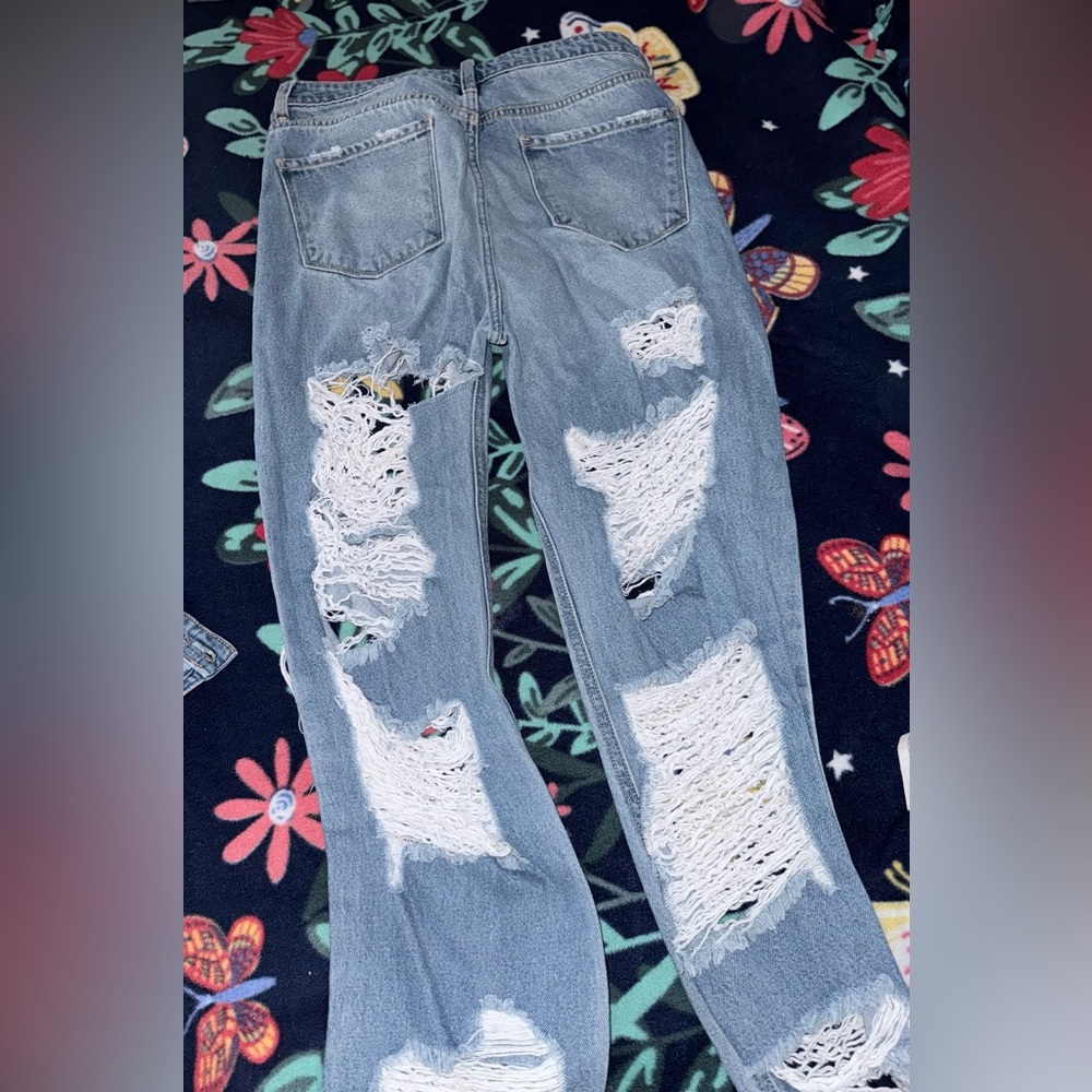Distressed Blue Women's Jeans - Picture 5 of 6